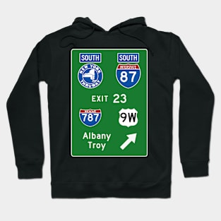 New York Thruway Southbound Exit 23: Rensselaer Albany I-787 Rte 9W Hoodie